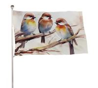 Bandiere 50 x 80 cm bandiera esterna bandiera giardino decorazione bandiere uccelli che riposano sul ramo di un albero bandiere da cortile di benvenuto bandiere in poliestere 200D bandiere grandi per