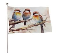 Bandiere 50 x 80 cm bandiera esterna bandiera giardino decorazione bandiere uccelli che riposano sul ramo di un albero bandiere da cortile di benvenuto bandiere in poliestere 200D bandiere grandi per