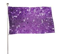 Bandiere 50 x 80 cm bandiera esterna banner decorazione bandiere viola scintillante glitter bandiere da cortile 200D poliestere resistente bandiere grandi per cortile vacanza