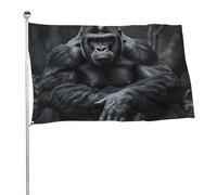 Bandiere 50 x 80 cm Bandiera per esterni Bandiera da giardino Bandiere decorative Gorilla sul terreno bandiere da cortile di benvenuto 200D in poliestere resistente bandiere grandi per cortile di