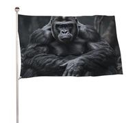 Bandiere 50 x 80 cm Bandiera per esterni Bandiera da giardino Bandiere decorative Gorilla sul terreno bandiere da cortile di benvenuto 200D in poliestere resistente bandiere grandi per cortile di