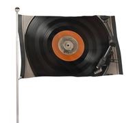 Bandiere 50 x 80 cm Bandiera per esterni Bandiera da giardino Bandiere decorative Vintage Vinile Record Bandiere di benvenuto Cortile 200D Banner in poliestere resistente Grandi bandiere per vacanze
