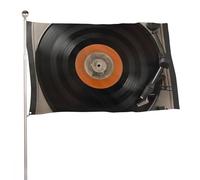 Bandiere 50 x 80 cm Bandiera per esterni Bandiera da giardino Bandiere decorative Vintage Vinile Record Bandiere di benvenuto Cortile 200D Banner in poliestere resistente Grandi bandiere per vacanze