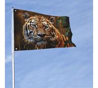 Bandiere 60 x 90 cm per esterni a doppia faccia con occhielli in ottone Banner decorazione leopardo nel bosco bandiere da cortile di benvenuto bandiere in poliestere 200D resistenti bandiere grandi