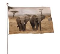 Bandiere 61 x 88,9 cm Outdoor Double Sided Flag Welcome Yard Bandiere con occhielli in ottone Animali Selvaggi Elefanti Bandiere Decorazioni Yard Bandiera per Matrimonio Stagionale Vacanze Esterne