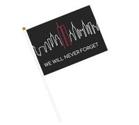 Bandiere "9/11 We Will Never Forget" piccole, bandiere portatili con asta per decorazioni per feste