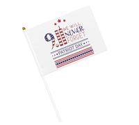 Bandiere "9/11 We Will Never Forget" piccole, bandiere portatili con asta per decorazioni per feste