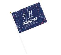 Bandiere "9/11 We Will Never Forget" piccole, bandiere portatili con asta per decorazioni per feste