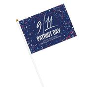 Bandiere "9/11 We Will Never Forget" piccole, bandiere portatili con asta per decorazioni per feste