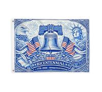 Bandiere a campana per esterni, bandiere d'aquila vintage patriottiche, bicentenario, blu, per esterni, con occhielli, decorazione per giardino, ingresso, casa, patio, campeggio, 6 x 0,9 m