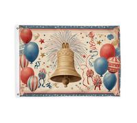 Bandiere a campana per esterni, celebrazioni vintage Air-Float Balls Star Celebration Red Outdoor Decorative Banner segni con occhiello decorazione per balcone terrazza giardino ingresso casa 0,6 x