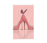 Bandiere a farfalla con tacchi, 9 x 1,5 m, bandiera da giardino rosa su entrambi i lati, per casa, cortile, esterno, interno, festa decorativa