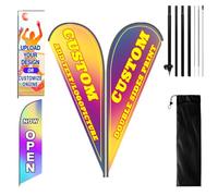 Bandiere a Piuma Personalizzate per La Pubblicità Aziendale con Kit Asta Opzionale per Esterni. Stampa il tuo Logo/Disegno/Testo