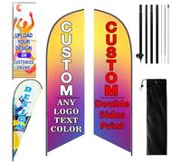 Bandiere a Piuma Personalizzate per La Pubblicità Aziendale con Kit Asta Opzionale per Esterni. Stampa il tuo Logo/Disegno/Testo