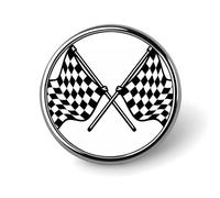 Bandiere a scacchi, bandiere da gara, distintivi circolari con design a bottone, spille con immagine personalizzata, porta badge rotondi per decorare cappelli, magliette, vestiti, borse, accessori