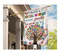 Bandiere All'Aperto Bandiera Da Giardino Deluxe Bandiera Da Cortile Decorazione Per Interni Fattoria Mani Albero Sono Diventato Un Assistente Sociale Perché La Tua Vita Vale Il Mio Tempo M