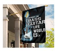 Bandiere All'Aperto Doppio Lato Bandiera Da Giardino Divertente Bandiera Da Cortile Decorazione Per Patio Camera Da Letto Fattoria Musica Per Basso Blue Smoke Senza Il Basso La Vita Sarebbe Bb M
