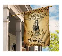 Bandiere All'Aperto Durevole Bandiera Da Cortile Multicolore Bandiere Pirati Decorazione Per Esterni Interni Giardino Cavallo D'Epoca Con Girasoli Che Dipinge "Che Mondo Meraviglioso" M