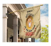 Bandiere All'Aperto Durevole Bandiera Da Giardino Doppio Lato Bandiera Da Cortile Decorazione Per Cortile Giardino Esterni Attenzione Al Corgi, Ti Fermerà Il Cuore M