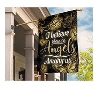 Bandiere All'Aperto Multicolore Bandiera Da Giardino Durevole Bandiere Pirati Decorazione Per Giardino Camera Da Letto Cortile Farfalle Credo Che Ci Siano Angeli Modello Nero M