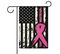 Bandiere americane con nastro rosa per la lotta contro il cancro al seno, bandiere da giardino, bandiere bifacciali, bandiere per le feste, decorazioni per esterni, 12,6 x 18,5 pollici