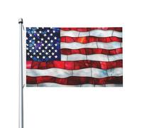 Bandiere americane in vetro colorato, 9,1 x 1,5 m, striscione di auguri con occhielli per interni ed esterni, decorazioni per la casa