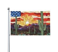 Bandiere americane in vetro colorato, bandiera del deserto per casa da cortile, 0,9 x 1,5 m, striscione con occhielli per interni ed esterni, decorazioni per la casa
