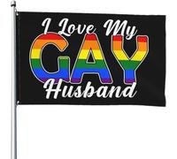 Bandiere "Amo il mio marito gay", 4x6 piedi, per patio, prato e giardino, decorazione per esterni, colori vivaci e resistenti allo sbiadimento.
