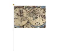 Bandiere antiche mappe del mondo a forma di mappamondo su entrambi i lati e mini bandiere, adatte per decorazioni per feste e attività di squadra