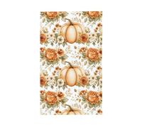 Bandiere arancioni autunnali con fiori pastello, 0,9 x 1,5 m, striscione con occhielli per interni ed esterni, decorazioni per la casa