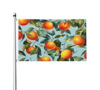 Bandiere arancioni e foglie verdi per casa da cortile, 0,9 x 1,5 m, striscione di auguri con occhielli per interni ed esterni, decorazioni per la casa