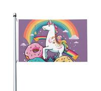 Bandiere arcobaleno a ciambella con unicorni per esterni, 9 x 1,5 m, bandiera stagionale da giardino con occhielli bandiera esterna per decorazioni per la casa sfondo fotografico