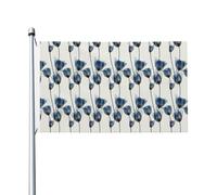 Bandiere astratte blu tulipani per la casa, 0,9 x 1,5 m, striscione di auguri con occhielli per interni ed esterni, decorazioni per la casa