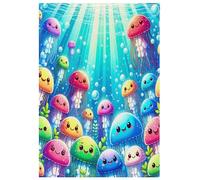 Bandiere autunnali da giardino per esterni estivi, resistente alle intemperie, graziose meduse blu decorazioni autunnali per la casa, 30,5 x 45,7 cm