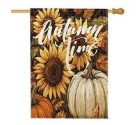 Bandiere autunnali per la casa con girasole e zucca, 71 x 101 cm, double face, per esterni, fattoria autunnale, vintage, raccolta in lino, bandiera per la casa, bandiera per la casa, per il giorno del