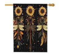 Bandiere autunnali per la casa con libellule bohémien, 71 x 101 cm, per esterni, per l'autunno, estetica, per insetti, bandiere verticali standard per la casa, in lino, tribù retrò, girasole, cortile