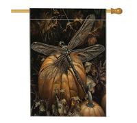 Bandiere autunnali per la casa con libellule e zucche, 71 x 101 cm, per esterni, per l'autunno, estetica, per insetti, bandiere verticali standard per la casa, in lino, con foglie d'acero, decorazione