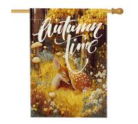 Bandiere autunnali per la casa dei cervi paesaggistici dei boschi 71 x 101 cm su entrambi i lati per esterni, autunno foresta animali selvatici tela verticale bandiera per la casa, paesaggio naturale