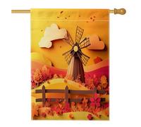 Bandiere autunnali per la casa dei mulini a vento, 71,1 x 101,6 cm, double face, decorative per esterni, recinzioni autunnali, per cortile, casa, tela, bandiere decorative per esterni