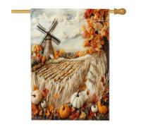 Bandiere autunnali per la casa dei mulini a vento, 71,1 x 101,6 cm, double face, decorative per esterni, in tela, per la casa, per la casa e il cortile della fattoria, bandiere decorative per esterni