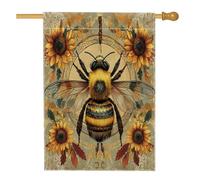 Bandiere autunnali per la casa delle api bohémien, 71 x 101 cm, per esterni, bandiere verticali standard per la casa in lino autunnale, con girasole, decorazione per esterni stampata