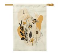 Bandiere autunnali per la casa delle api della metà del secolo 70 x 101 cm per esterni, bandiere verticali per la casa in lino minimalista autunnale, stile retrò, astratto, cortile, cortile