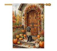 Bandiere autunnali portoghesi per la casa del cane d'acqua 71 x 101 cm per esterni, bandiere verticali standard in lino autunnali, foglie d'acero di zucca, cortile, cortile, decorazione per esterni