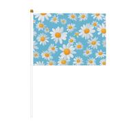 Bandiere bianche con sfondo azzurro su entrambi i lati e mini bandierine a bastone, adatte per decorazioni per feste e attività di squadra