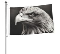 Bandiere bianche e nere con aquila per esterni, 6 x 0,9 m, bandiera stagionale da giardino con occhielli bandiera esterna per decorazioni per la casa sfondo fotografico