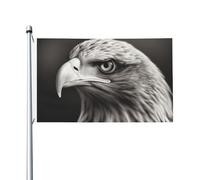 Bandiere bianche e nere con aquila per esterni, 9 x 1,5 m, bandiera stagionale da giardino con occhielli bandiera esterna per decorazioni per la casa sfondo fotografico