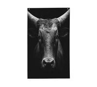 Bandiere bianche e nere con ritratto di bestiame, striscione di auguri stagionale con occhielli, per interni ed esterni, feste e decorazioni per la casa