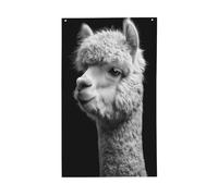 Bandiere bianche e nere in alpaca, 0,9 x 1,5 m, striscione di auguri stagionale con occhielli per interni ed esterni, decorazioni per la casa