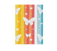 Bandiere bianche farfalle e strisce bandierine all'aperto Pasqua banner per decorazione portico 28x40 double sided