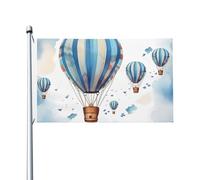 Bandiere blu con mongolfiera per esterni, 9 x 1,5 m, bandiera stagionale da giardino con occhielli bandiera esterna per decorazioni per la casa sfondo fotografico